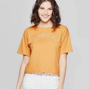 Modern Lux mustard cropped tshirt Sunkissed Small